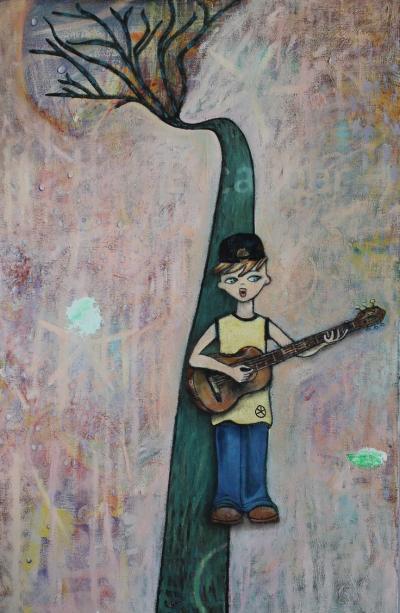 Excaliber Soulful Boy Playing Guitar
