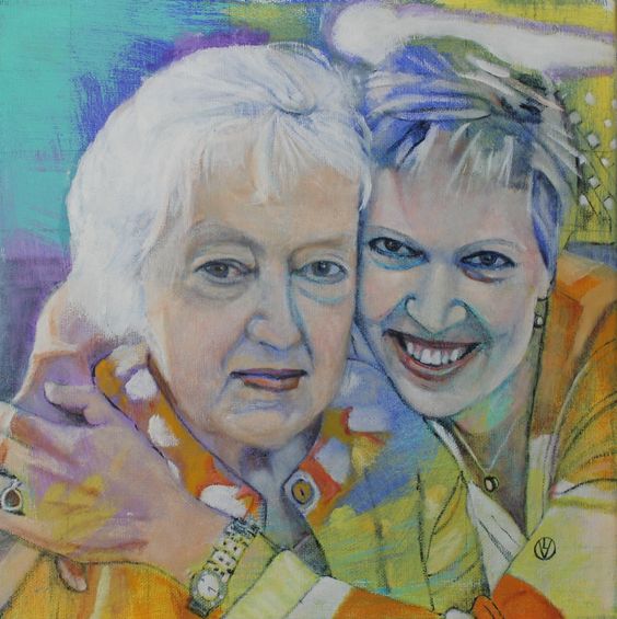 Portrait of Lynn and Harriet Notten painted by Toronto Ontario freelance artist Cynthia van Leeuwen