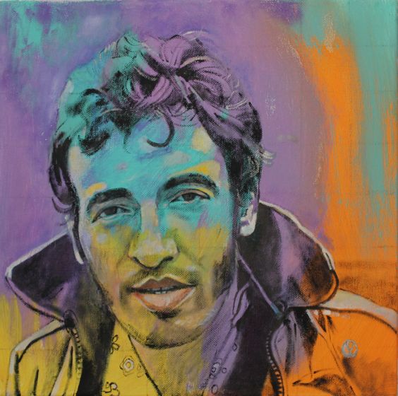 Portrait of Bruce Springsteen painted by Toronto Ontario freelance artist Cynthia van Leeuwen