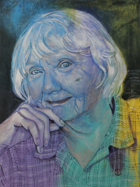 Portrait of June, Kat's mother  painted by Toronto Ontario freelance artist Cynthia van Leeuwen