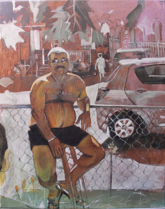 Portrait of Tony From Across the Street painted by Toronto Ontario freelance artist Cynthia van Leeuwen