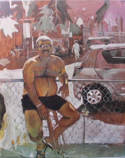Portrait of Tony From Across the Street painted by Toronto Ontario freelance artist Cynthia van Leeuwen