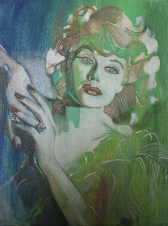 Portrait of Lucille Ball painted by Toronto Ontario freelance artist Cynthia van Leeuwen
