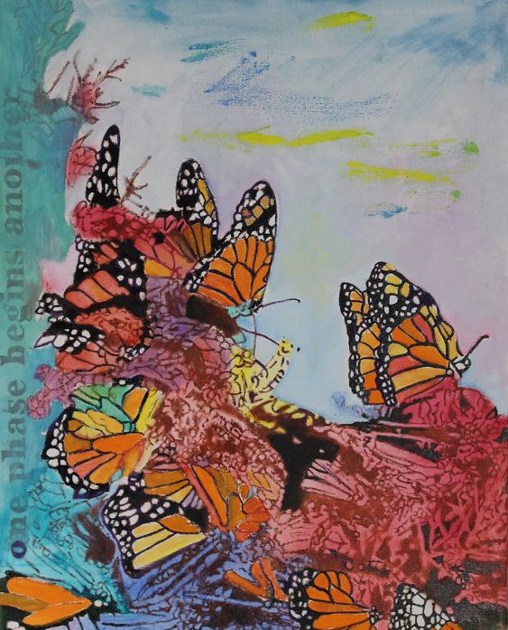 Monarchs & Transformation Oil on Canvas 16x20 $399.99 by toronto freelance artist Cynthia van Leeuwen